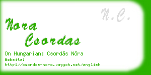 nora csordas business card